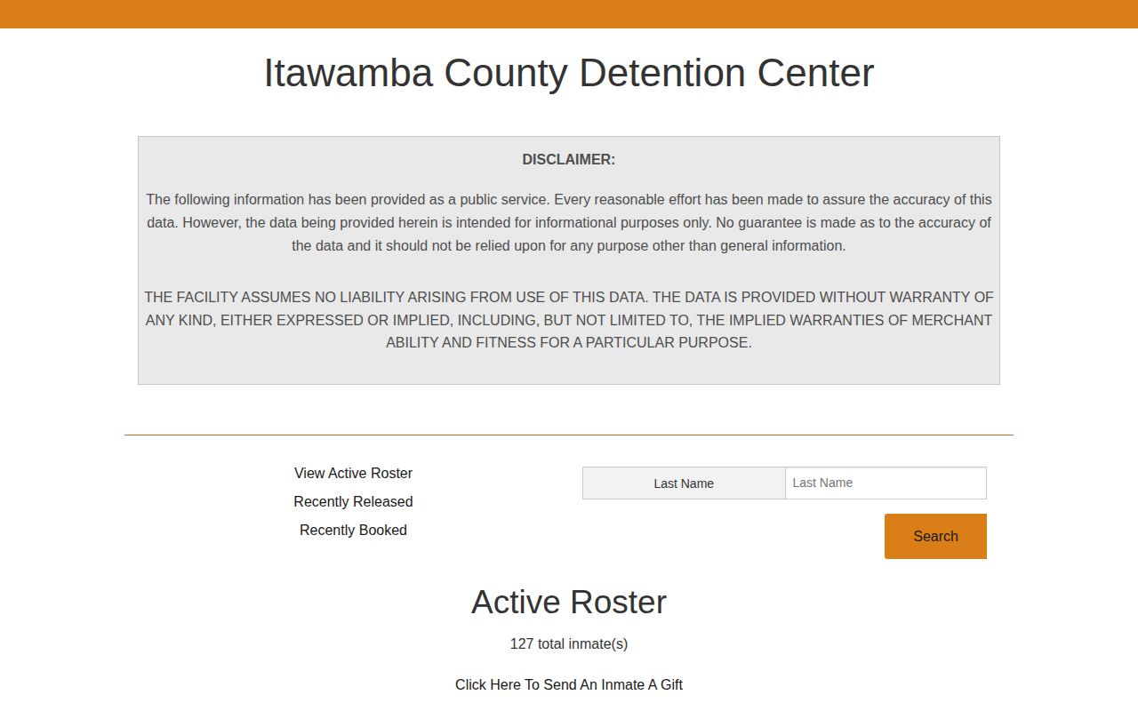 Itawamba County Detention Center active roster compared with release records