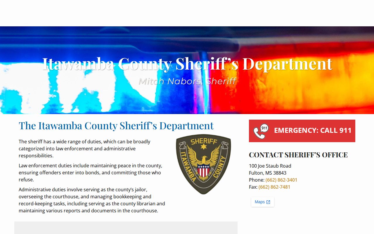Itawamba County released inmate facility and sheriff record access